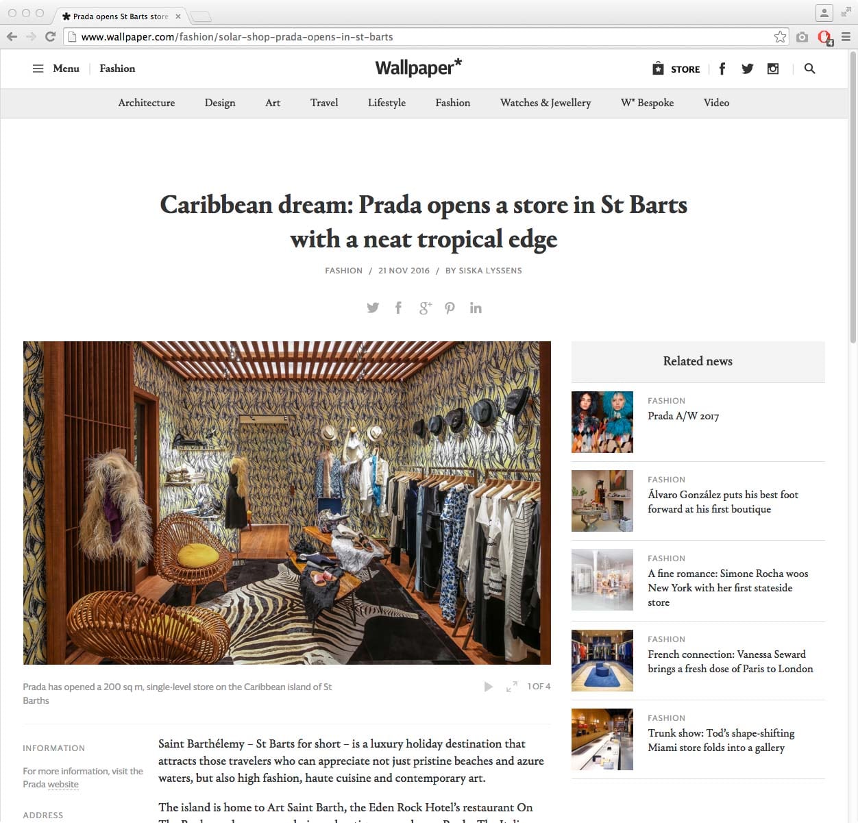 Frameweb  Prada's St Barts store reinterprets the brand's heritage